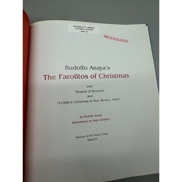 Rudolfo Anayas "The Farolitos Of Christmas" Hardcover Book - Season Of Renewal - Picture 6 of 10